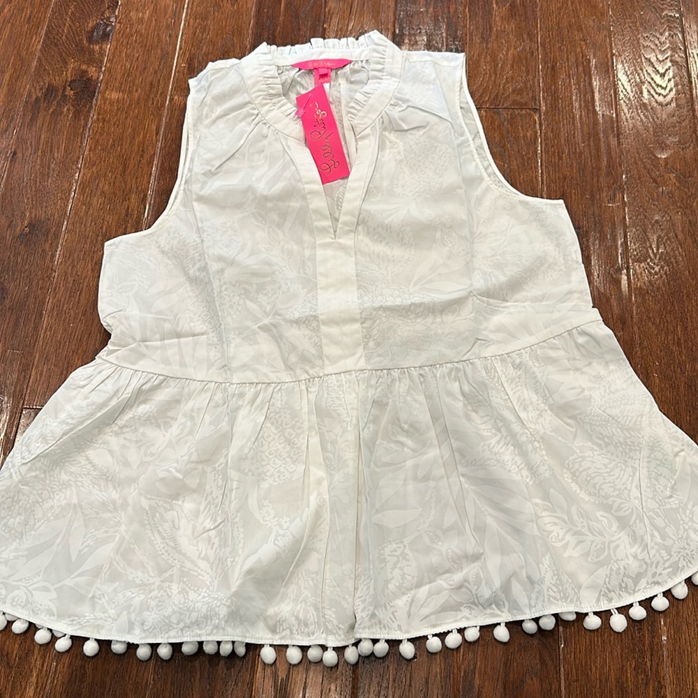 BNWT Lilly Pulitzer Novella Ruffle Hem Top